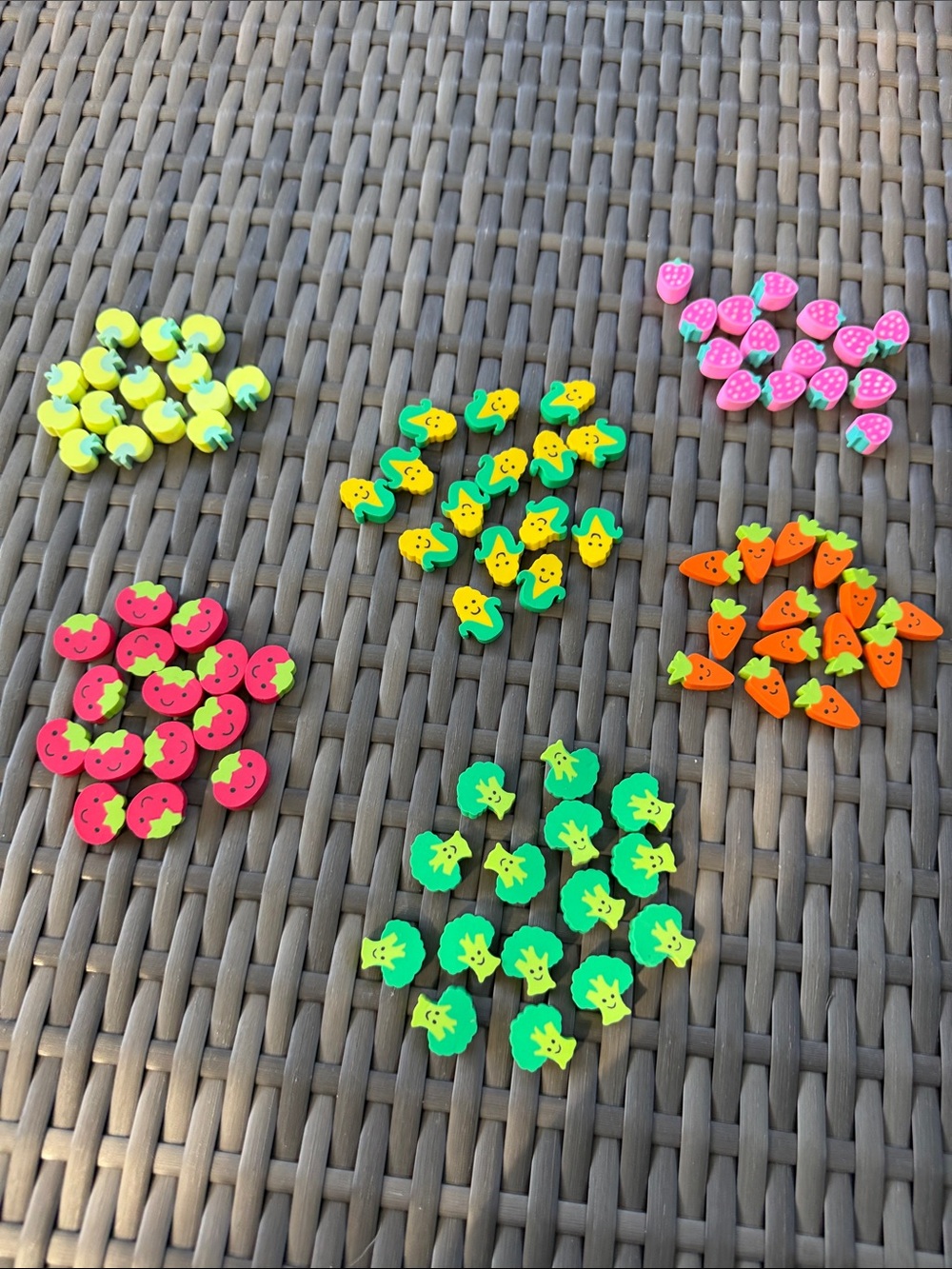 Kids Toy Fruit and Vegetable Eraser/ counting collection - Multicolor